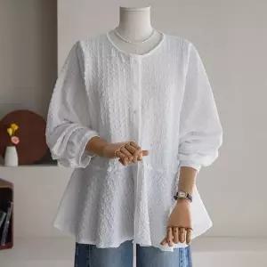 (안나앤플러스) 러밋 페플럼 블라우스[셔츠EDQ44] 빅사이즈