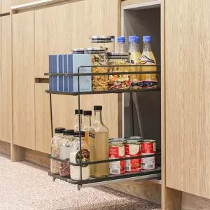 에쿤 Q 2단 주방선반 인출식 양념망장 슬라이딩망장 LT 레일