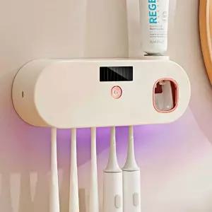 무선 칫솔살균기 태양광 베이지 보관 디스펜서