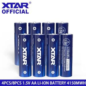 XTAR AA 4150mWh 1.5V 리튬 이온 충전지 배터리 스마트 LED 표시기 탑 시계 마우스용