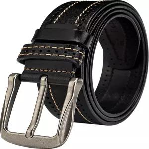 럭셔리 풀그레인 천연 가죽 벨트 남성 선물용 1.5인치 폭 빈티지 리얼 레더 웨스턴 카우보이 청바지