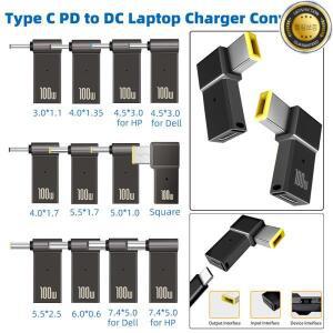 노트북 전원 충전기 공급 어댑터 커넥터 레노버 HP 델 아수스용 USB C타입 암-DC 수 잭 플러그 컨버터 PD 1