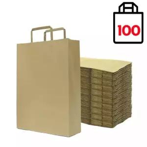 종이쇼핑백 100매 크라프트 무지 쇼핑백 화이트 도시락 종이가방 봉투