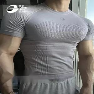 머슬핏 헬스복 상의 남자 클라이밍 기능성 반팔 티셔츠