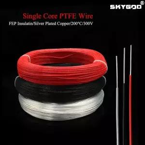 무연납 실납 납땜 와이어 2/5/10/20/50M 단일 코어 PTFE FEP 절연 실버 도금 고순도 OFC 구리 케이블 HiFi