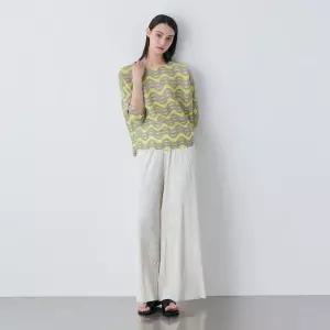 쿨 컷팅 와이드 플리츠 밴딩 팬츠_YK04WQPSL83