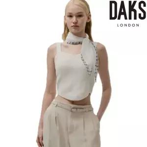 [롯데백화점]닥스 끝체크 포인트 플리츠(주름) 미니스카프SKN015