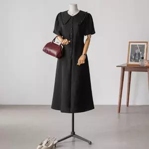 (안나앤플러스) 소르베 스트랩 카라 원피스[드레스EFQ31] 빅사이즈