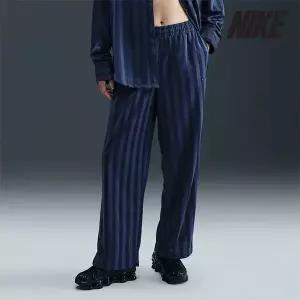 나이키 여성용 팬츠 /e4- HV5134-410 / 우먼스 미드라이즈 루즈 자카드 스트라이프