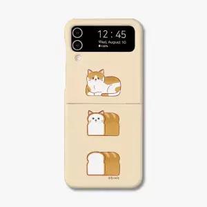 아칸 종이비행 고양이식빵 Z플립3/4 하드케이스