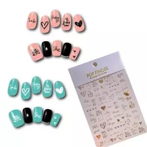 [에스에스_62]메탈 레터스티커 레터링 네일스티커 3D 4종