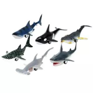 유아 바퀴달린 상어 고래 피규어 자동차 세트 장난감 어린이 물고기인형 초등학교