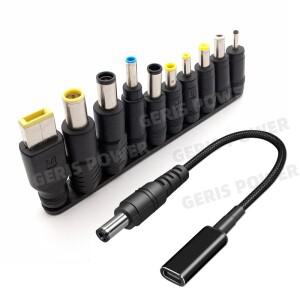 65W 유형 C PD 노트북 충전기 어댑터 커넥터 플러그 USB C-Dc 전원 잭 Lenovo Asus Hp 용 케이블 코드