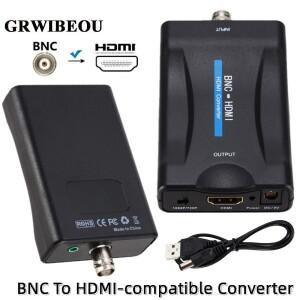 BNC-HDMI 호환 변환기 720P/1080P(USB 전원 케이블 포함) TV/카메라/DVR/셋톱박스 비디오 어댑터용