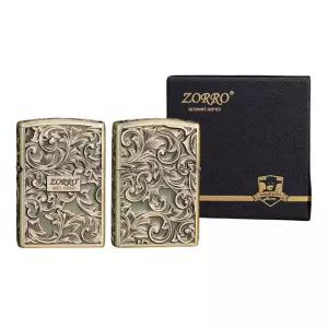 ZORRO 정품 아머 오일 라이터 딥인그레이빙 당초 조각 입체 남성용 선물 세트