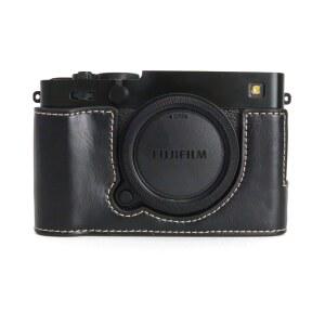 [미국배송] 무지리 키노쿠 후지 XE5 케이스 후지필름 X-E5 / 미러리스 디지털 카메라와 호환되는 PU 가죽 하프 케이스 - 배터리 개방형 수납공간 및 핸드 그립 디자인 블랙