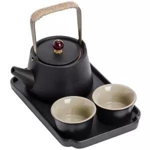 티팟 세트 차우리기용 휴대용 찻주전자 일본식 다도 찻잔