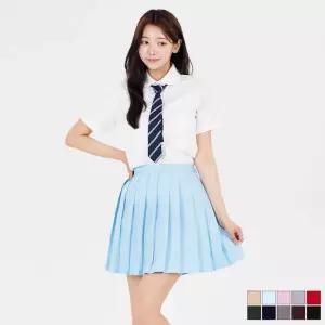 크레파스 단색 플리츠 교복치마(10color) 교복 학생복