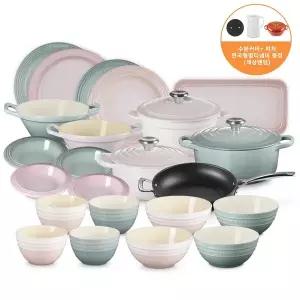 [르크루제](본점)뉴 클래식 무쇠&스톤웨어 4인 세트 25P (색상선택)