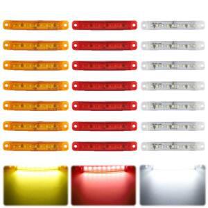 10개 트레일러 마이크로 버스 12V 24V 방수 정지 표시등 테일라이트 9 LED 사이드 브레이크 빨강 흰색 노랑