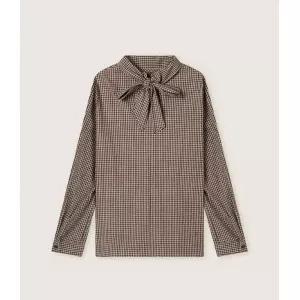 (스타필드 안성 로엠) 체크 타이 블라우스_RMBLG11RT2