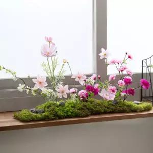 아트박스/플라워트리 진달래 조화 센터피스 핑크빛 봄의 가든 75x46cm 장식