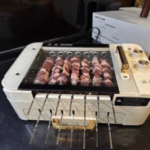 220V 츄안젠 자동 회전 전기 그릴 꼬치구이 기계 무연 바베큐 조리기 가정용 EW