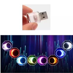 8칼라 자동 미니 USB 엘이디 차량용 무드등 팰리세이드 봉고3 차박차량 QM6 추천 gv60