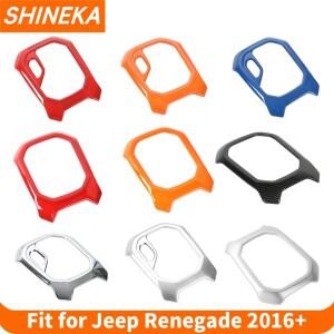 SHINEKA ABS 자동차 인테리어 기어 시프트 패널 장식 프레임 커버 트림 스티커 지프 레니게이드 2016 업 액