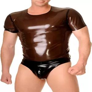 남성용 ABWL 라텍스 고무 브 천연 남성 반바지 G스트링 끈 팬티 속옷 코스프레 코스튬