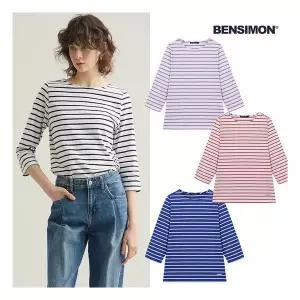 [벤시몽] 여성 간절기 스트라이프 7부 티셔츠 4종 택1