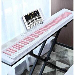 접이식 피아노 키보드 휴대용 88키 디지털피아노 핑크키 화이트 N2002 88건반 핑크