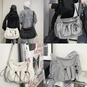 나일론 데일리 캐비즈심플크로스백 심플가방 트렌디 여행가방 스트링 데 투포켓 여성