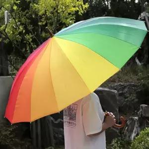 자동 장우산 레인보우 원터치 남녀공용 무지개 장우산 장마철 필수템 대비