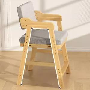 의자 높이조절 원목 등받이 식탁 어린이 홈바 편한 식탁의자 높이 카페  가정용 조절