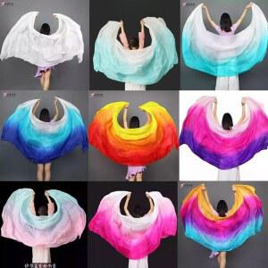 밸리 댄스 실크 베일 30cm 컬러 무대 스로우 여성용 스카프 염색수작업 양코