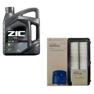ZIC 캐스퍼 가솔린 터보 지크 X7 제로 0W30 4L 엔진오일+순정 필터 세트