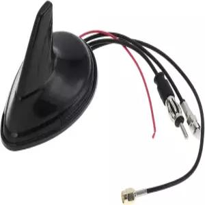 VekAuto 자동차 샤크 핀 안테나 커버 FM/AM/GSM/GPS 오프로드 ABS 금속 재질 블랙용 신호 루프 에어리얼