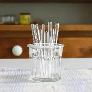 투명 유리 리유저블 빨대 세트
