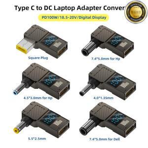 PD100W 유형 C-DC 플러그 변환기 여성 USB 남성 잭 노트북 충전기 Lenovo HP DELL 용 전원 공급 장치 어댑