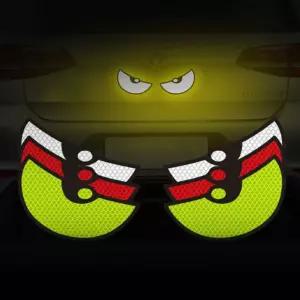 차량용 반사 화난눈 스티커 2P 옐로우 튜닝 데칼