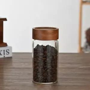 밀폐용기 보관병(250ml) (6.5cm) 차 네이처우드 내열유리 커피 견과류