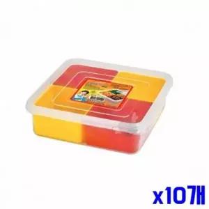 [골드스마일]밀폐용기 1200ml 주방용품 플라스틱 10개 4칸 정사각 유리반찬통