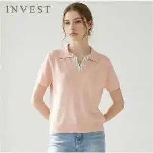 [인베스트] 줄무늬 배색 슬릿 넥 니트_IN6M1KT2331