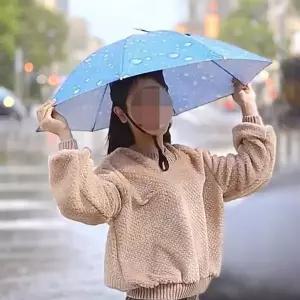[골드스마일]머리에쓰는 우산 모자 백패킹 모자형 달린 트레킹 등산용 머리