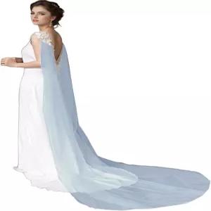 신부를 위한 웨딩 케이프 결혼식 드레스를 툴레 베일 바닥 길이 망토