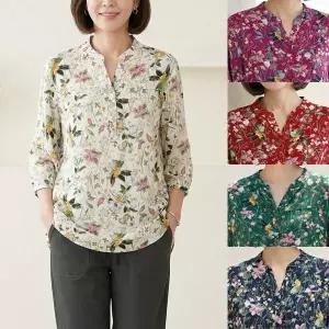 [엄마옷 로즈맘] 아송반오픈7부면블라우스