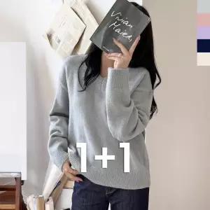 [라일리여성의류] Rly 대학생 여자니트티 라운드 정장 롱니트 모임 봄