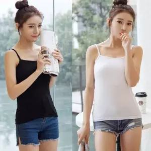 여성 슬림핏 코튼 나시 끈나시 이너웨어 탑
