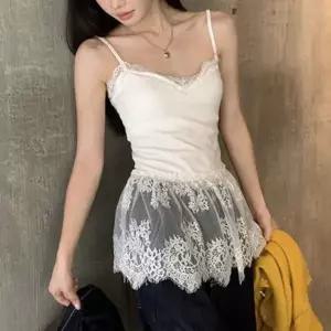 여성 데일리 레이어드 시스루 이너 프릴 레이스 나시 여자이너티